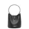 Alaïa Ring Medium Black Leather Bucket Bag In 999 Noir