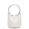 ALAÏA RING MEDIUM IVORY LEATHER BUCKET BAG