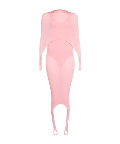 Alaïa Robe Tension En Maille Seconde Peau In Pink