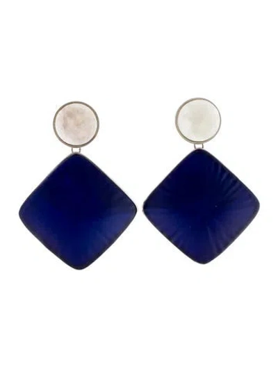 Pre-owned Alaïa Rock Crystal & Plexiglass Drop Earrings In Multi