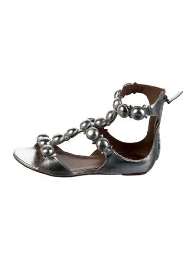 Pre-owned Alaïa Rockstud Accents Leather Gladiator Sandals