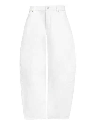 Alaïa Alaia Low-waist Curved Denim Jeans With Rounded Leg In White