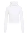 Alaïa Hooded Cropped Long Sleeves Top In White