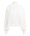 Alaïa Fringed Yarn Knit Merino Wool Top In White