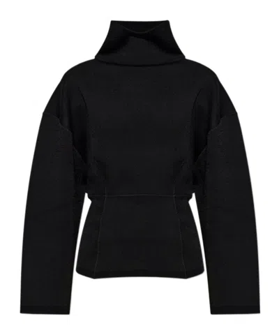 Alaïa Roll-neck Drop Shoulder Jumper In Black