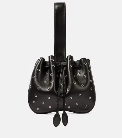 Alaïa Rose Marie Mini Embellished Leather Clutch In Black