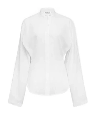 Alaïa Round Linen Blend Blouse