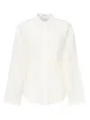 Alaïa Round Blouse In Linen Blend In White