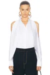 Alaïa Round Button Up Top In Blanc