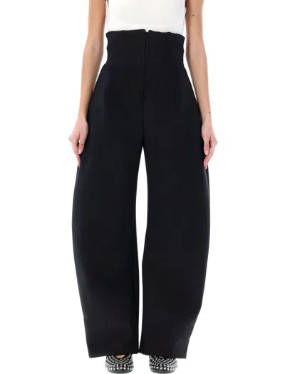 Alaïa Harness Corset Zip Front Wool Trousers In Black