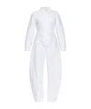 Alaïa Round Denim Jumpsuit In White