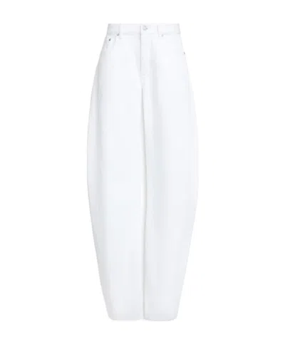 Alaïa Round Denim Pants In White