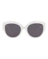 Alaïa Round-frame Acetate Sunglasses In White