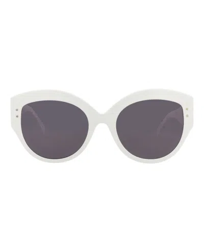 Alaïa Round-frame Acetate Sunglasses In White