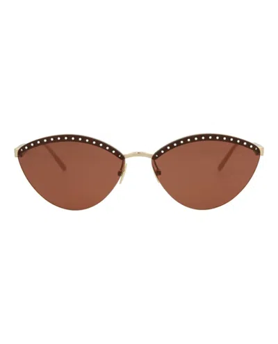 Alaïa Round-frame Metal Sunglasses