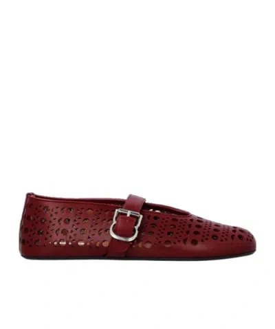 Alaïa Round Head Ballet Shoes In Brown