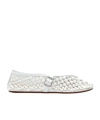 Alaïa Beaded Net Mary Jane Ballerina Flats In White