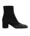 Alaïa Ankle Boots With Silver Rhinestone Detailing In Black