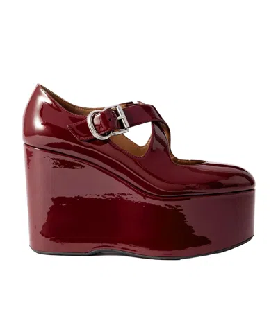 Alaïa Round Head Wedges In Red