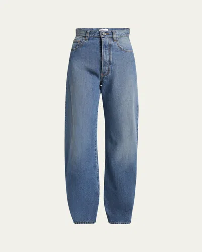 Alaïa Round High-waist Jeans In Blue