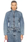Alaïa Round Jacket In Bleu Neige
