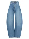 Alaïa Wide Leg Trousers Belt Loops In Blue
