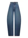 Alaïa High-waisted Denim Trousers Faded Wash