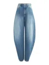 Alaïa Alaia Women Round Jeans In Délavé Denim In Blue