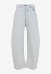 Alaïa Rounded Jeans In Ice Denim In Blue