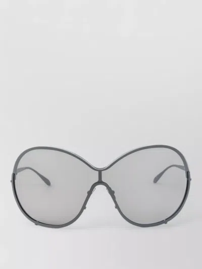 Alaïa Round Metal Sunglasses Oversized Frame Temples In Pink