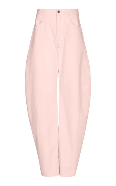 Alaïa Round Mid-rise Barrel-leg Jeans In Multi