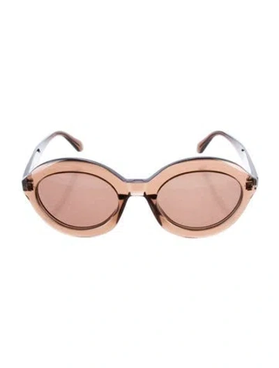 Pre-owned Alaïa Round Mirrored Sunglasses In Brown
