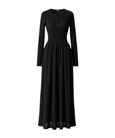 Alaïa Round Neck Dress In Black