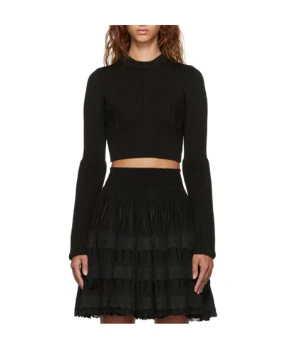 Alaïa Round Neck Sweater In Black