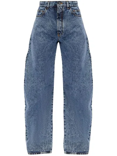 Alaïa Round Pants Clothing In Blue