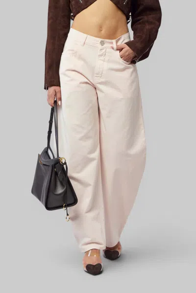 Alaïa Round Pants Tinted Denim In Pink & Purple
