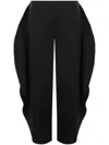 Alaïa Ruffle Detail High-rise Wide-leg Pants In Black