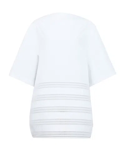Alaïa Round Poplin Dress In White