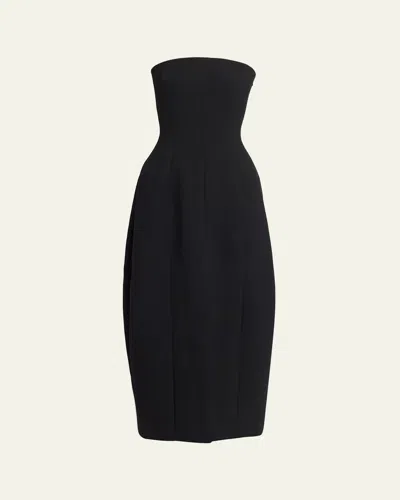 Alaïa Round Strapless Corset Dress In Black