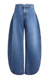 Alaïa Round Stretch Mid-rise Wide-leg Jeans In Medium Wash