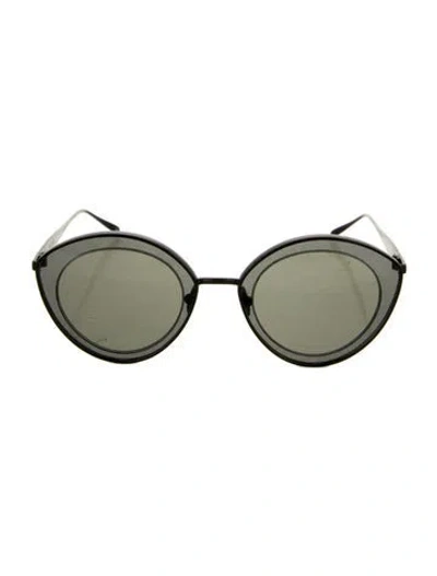 Pre-owned Alaïa Round Tinted Sunglasses In Black