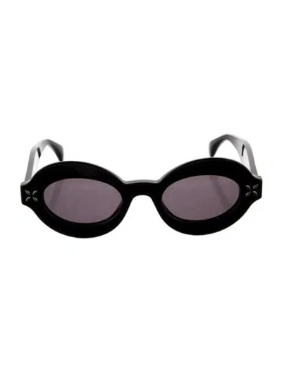 Pre-owned Alaïa Round Tinted Sunglasses In Black