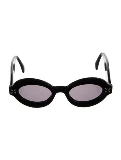 Pre-owned Alaïa Round Tinted Sunglasses In Black
