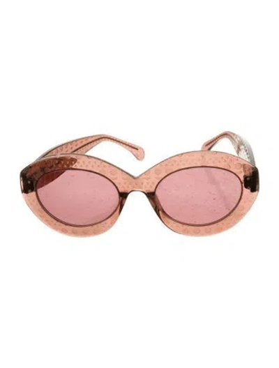 Pre-owned Alaïa Round Tinted Sunglasses In Brown