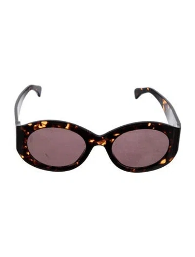 Pre-owned Alaïa Round Tinted Sunglasses In Brown