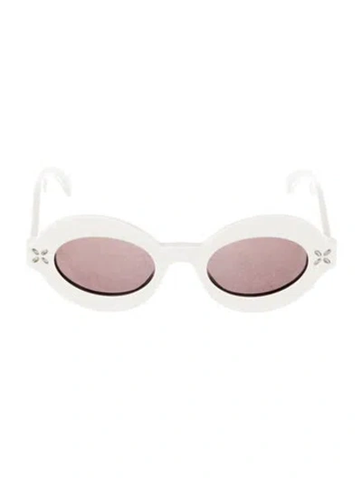 Pre-owned Alaïa Round Tinted Sunglasses W/ Tags In White
