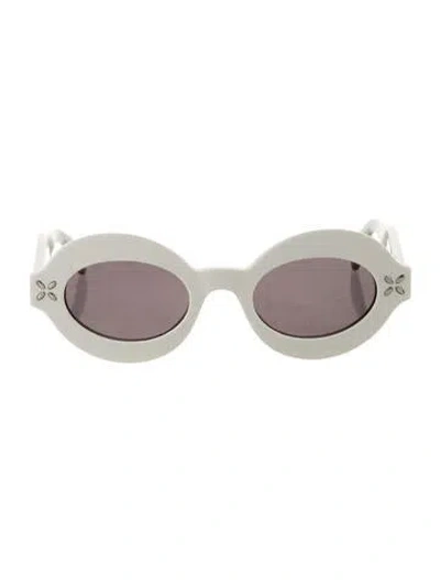 Pre-owned Alaïa Round Tinted Sunglasses In White