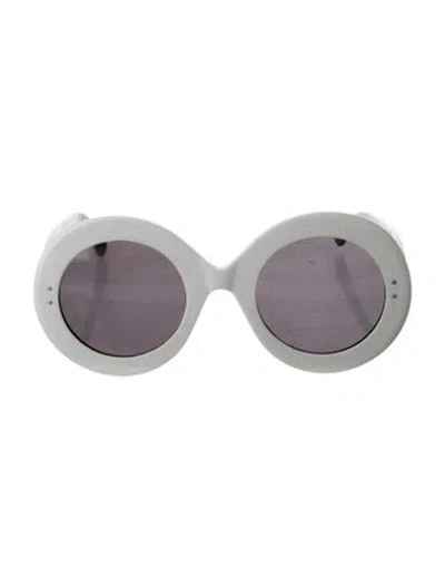 Pre-owned Alaïa Round Tinted Sunglasses In White