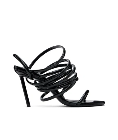 Alaïa Round Toe Open Toe Sandals In 999 - Noir