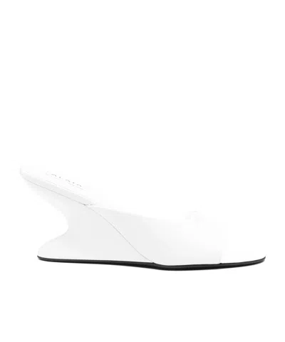 Alaïa Round-toe Wedge Sandals In White